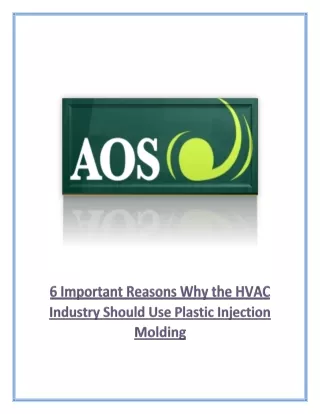 6 Important Reasons Why the HVAC Industry Should Use Plastic Injection Molding