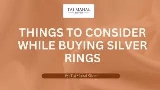 THINGS TO CONSIDER WHILE BUYING SILVER RINGS