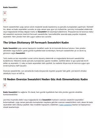 20 Hediye Kadın Sweatshirt'ü Severse Patronuna Verebilirsin Kadın Sweatshirt