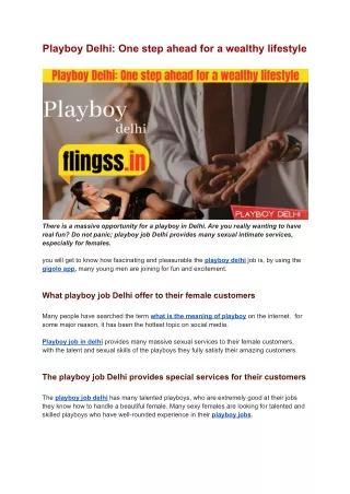 Playboy Delhi_ One step ahead for a wealthy lifestyle