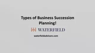 types of business succession planning