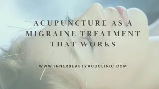 Acupuncture as a migraine treatment that works