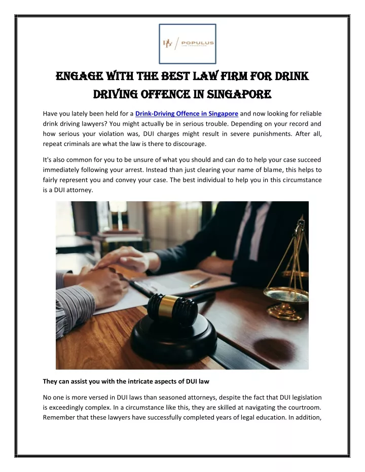 engage with the best law firm for dri engage with