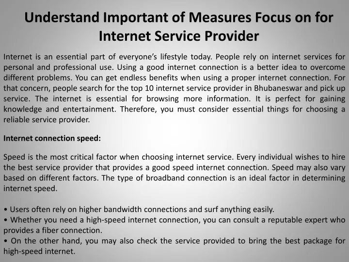 understand important of measures focus