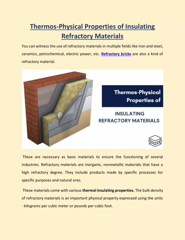 thermos physical properties of insulating