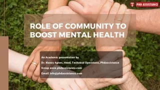 ROLE OF COMMUNITY TO BOOST MENTAL HEALTH