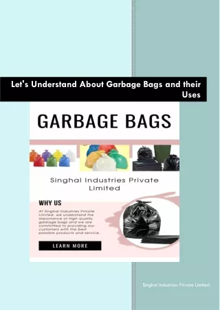 Let's Understand About Garbage Bags and their Uses