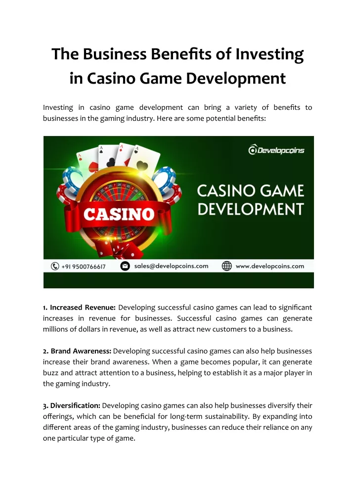 the business benefits of investing in casino game