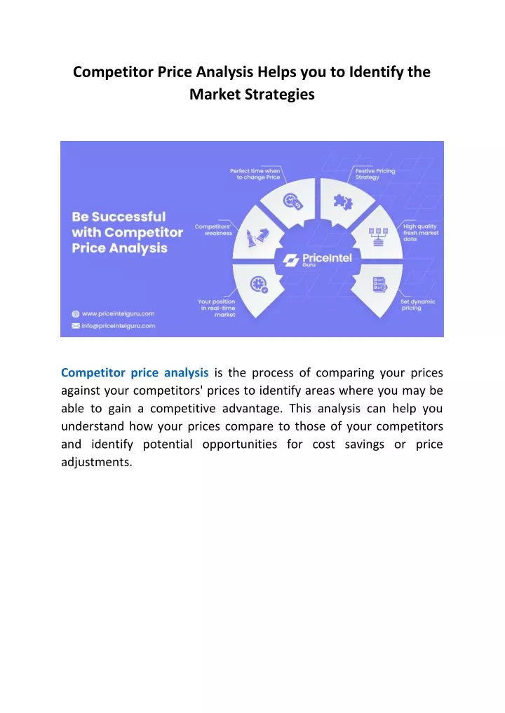 competitor price analysis helps you to identify