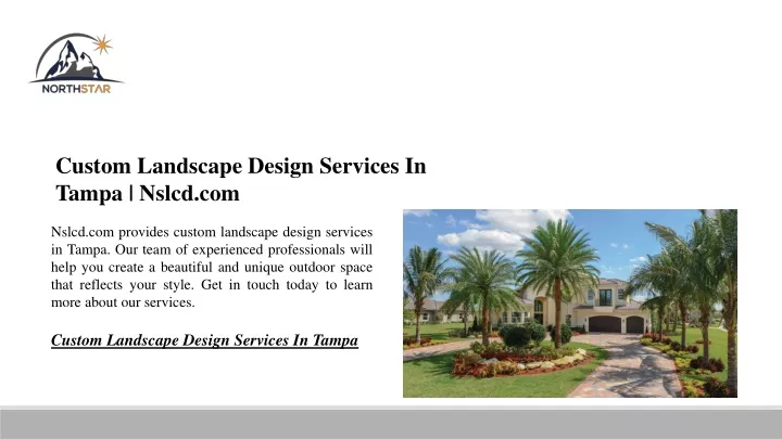 custom landscape design services in tampa nslcd