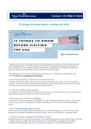 12 things to know before visiting the USA