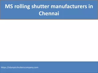 Manual Rolling Shutters Manufacturers In Chennai