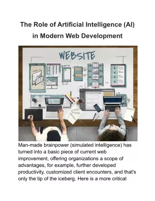 the role of artificial intelligence ai
