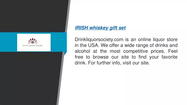 irish whiskey gift set drinkliquorsociety