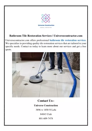 bathroom tile restoration services
