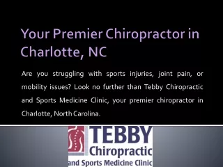 Your Premier Chiropractor in Charlotte, NC