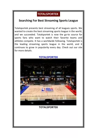 searching for best streaming sports league