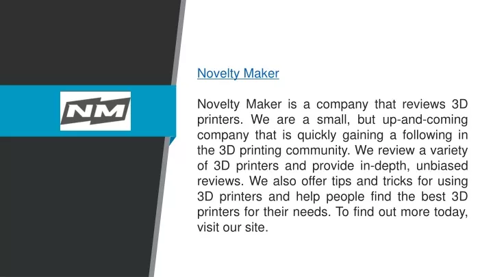 novelty maker novelty maker is a company that