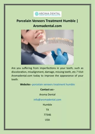 Porcelain Veneers Treatment Humble  Aromadental