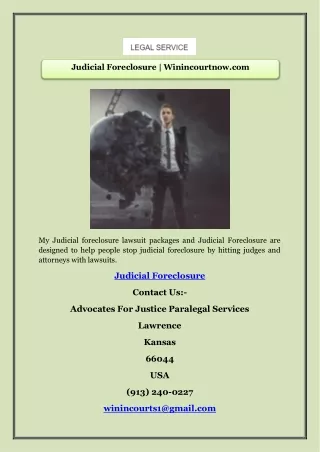 Judicial Foreclosure | Winincourtnow.com