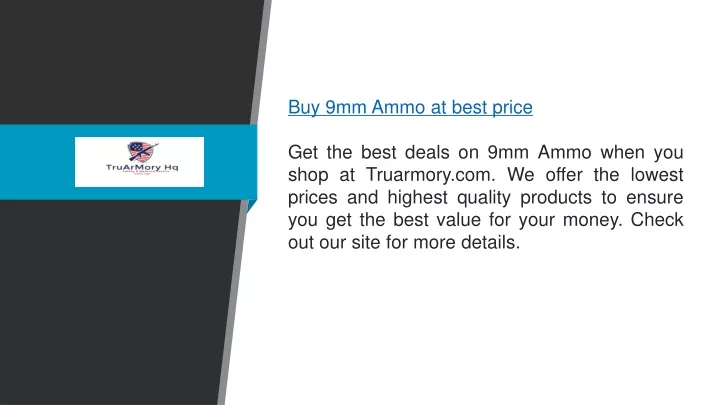 buy 9mm ammo at best price get the best deals