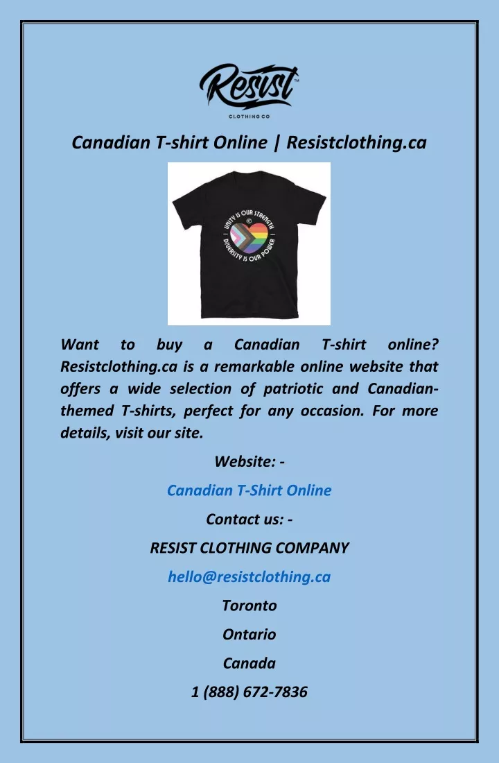 canadian t shirt online resistclothing ca