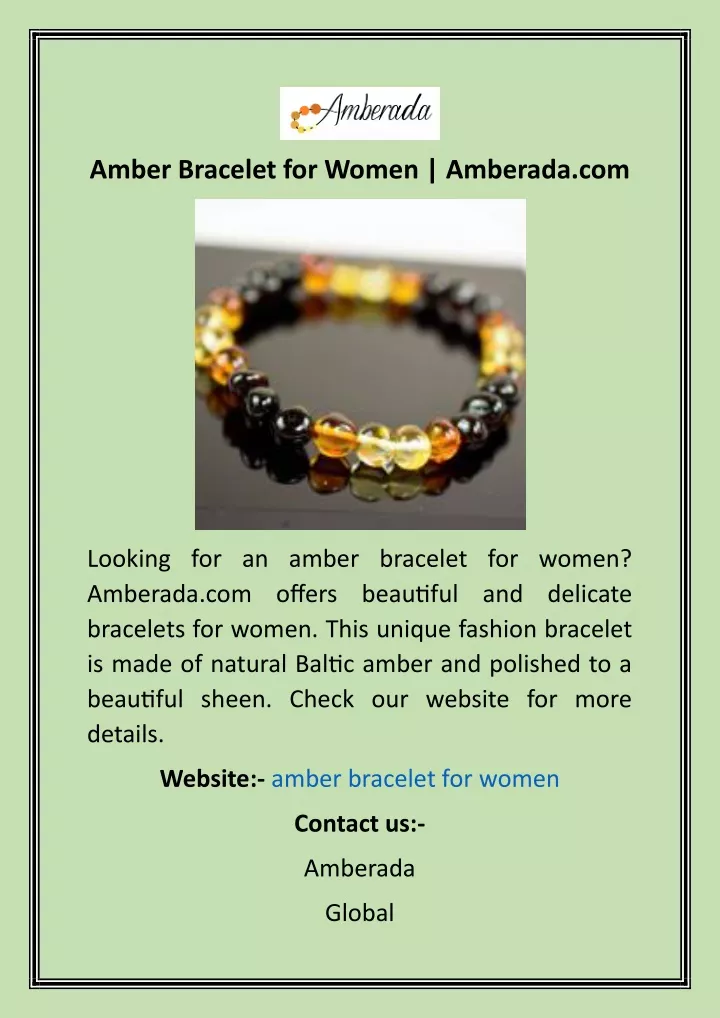 amber bracelet for women amberada com
