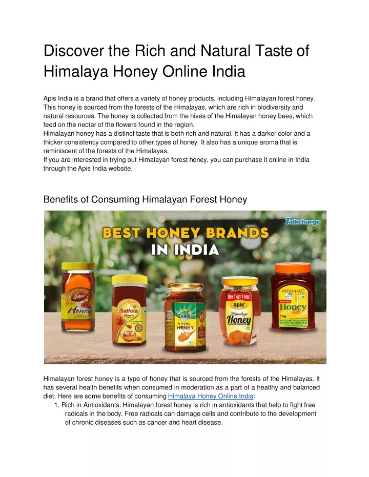 discover the rich and natural taste of himalaya honey online india