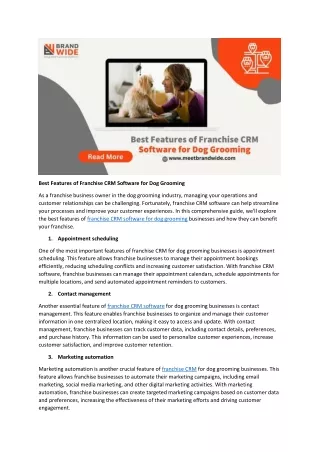 best features of franchise crm software