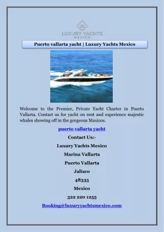 Puerto vallarta yacht | Luxury Yachts Mexico