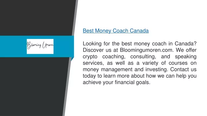 best money coach canada looking for the best