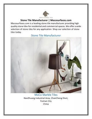 Stone Tile Manufacturer | Mocosurfaces.com