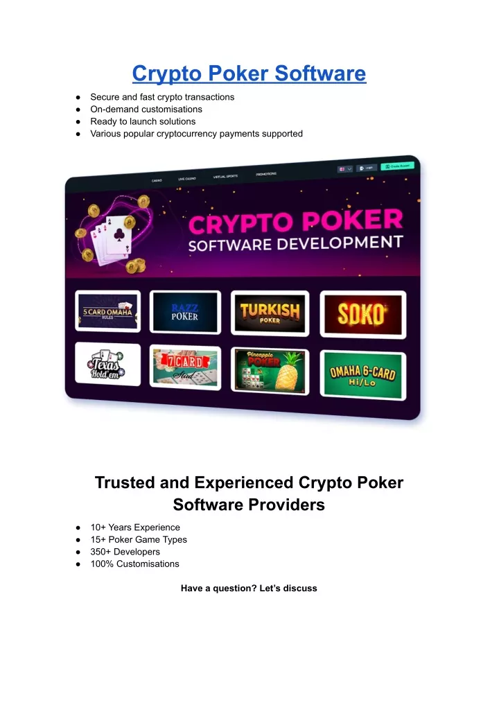 crypto poker software