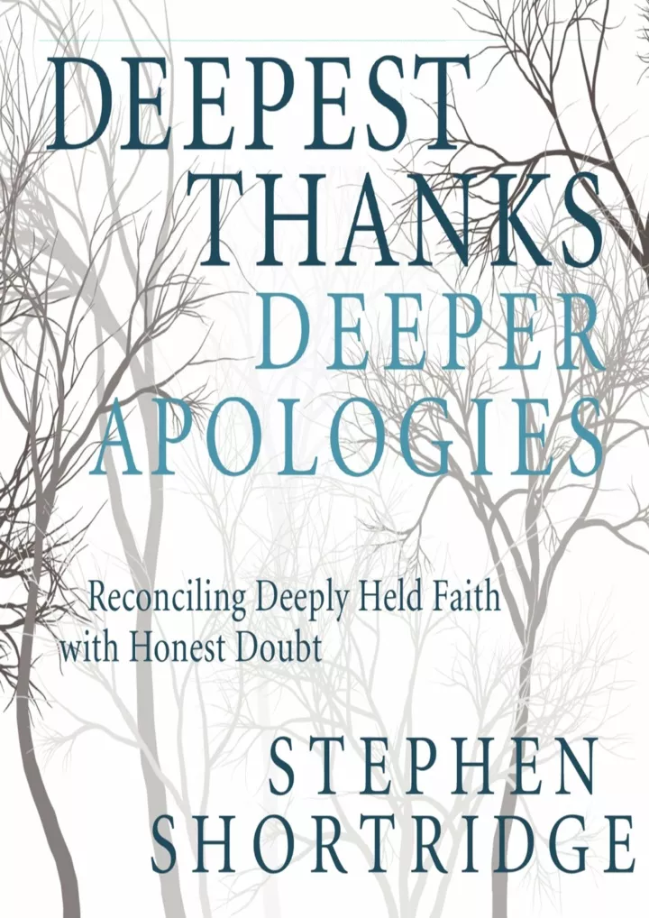 deepest thanks deeper apologies reconciling