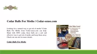 Cedar Balls For Moths | Cedar-sense.com