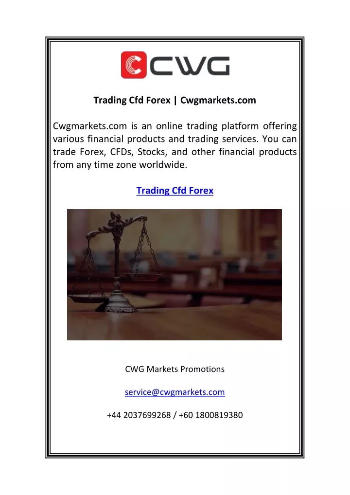 trading cfd forex cwgmarkets com