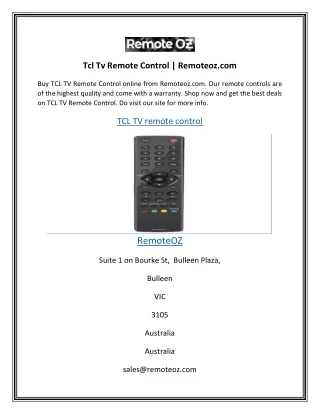 Tcl Tv Remote Control | Remoteoz.com