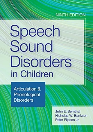 (PDF/DOWNLOAD) Speech Sound Disorders in Children: Articulation & Phonological D