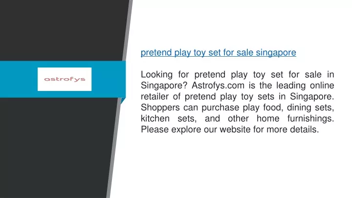 pretend play toy set for sale singapore looking