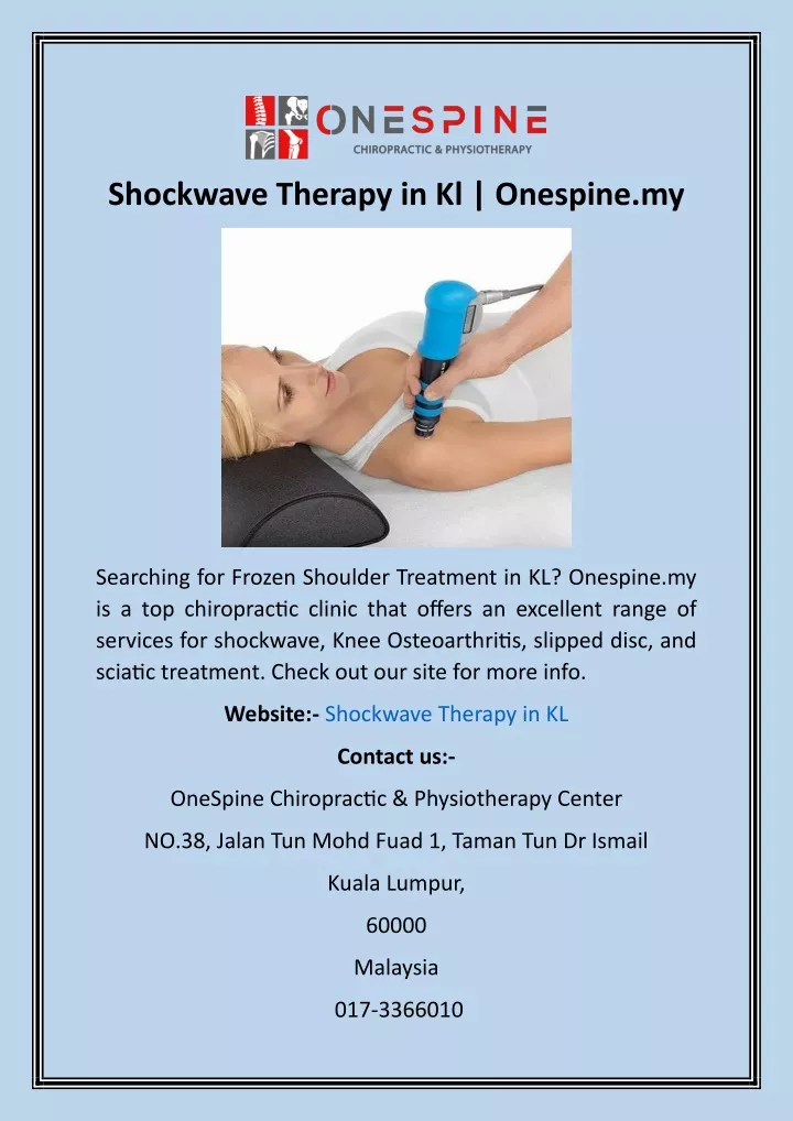 shockwave therapy in kl onespine my