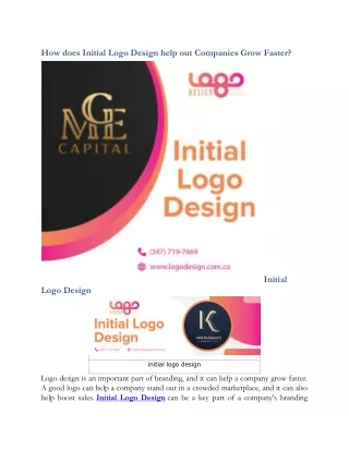 how does initial logo design help out companies