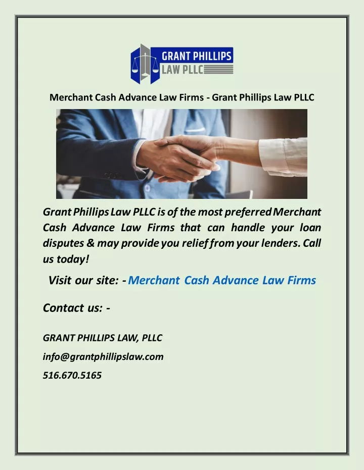 merchant cash advance law firms grant phillips