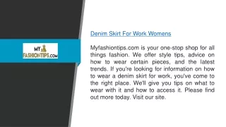 Denim Skirt For Work Womens  Myfashiontips.com