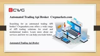 automated trading api broker cwgmarkets com