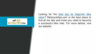 Best Tips for Beginner Bike Riders  Mybicycletips.com