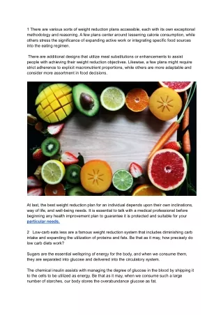 The Different Types of Weight Loss Plans