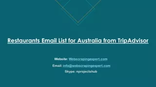 restaurants email list for australia from tripadvisor