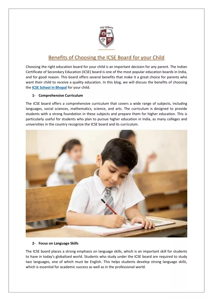 benefits of choosing the icse board for your child