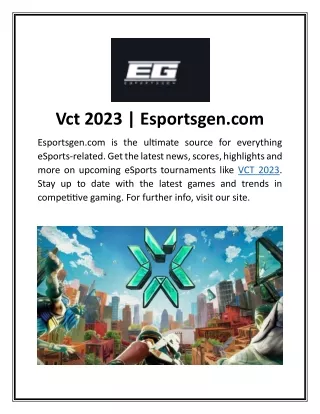 Vct 2023 | Esportsgen.com