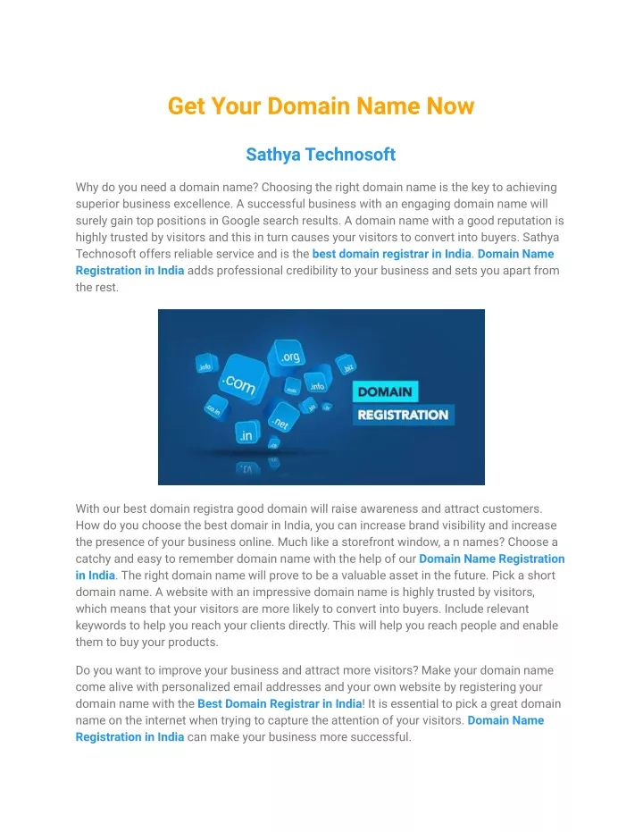 get your domain name now